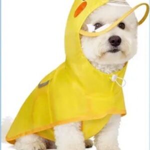 Waterproof Yellow Dog Raincoat with Hood